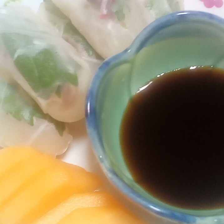 おつまみに⭐ヒラメの造りで生春巻き☆美味しいタレ付